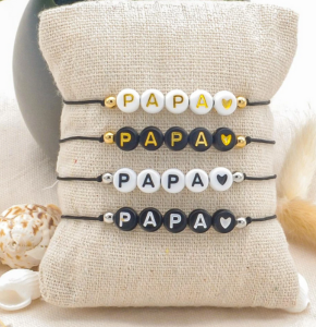 Bracelet PAPA en perles lettres