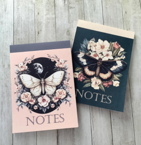 Bloc notes 40 pages - papillons et fleurs